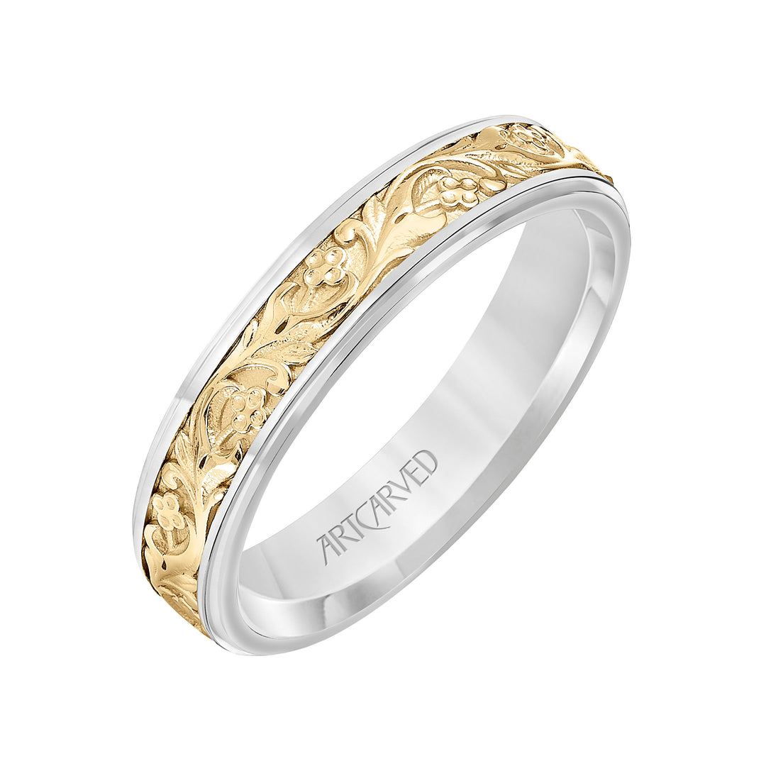 11-WV9081-G - ARTCARVED - 5MM Lyric Collection Mens Wedding Band with Bevel Edge