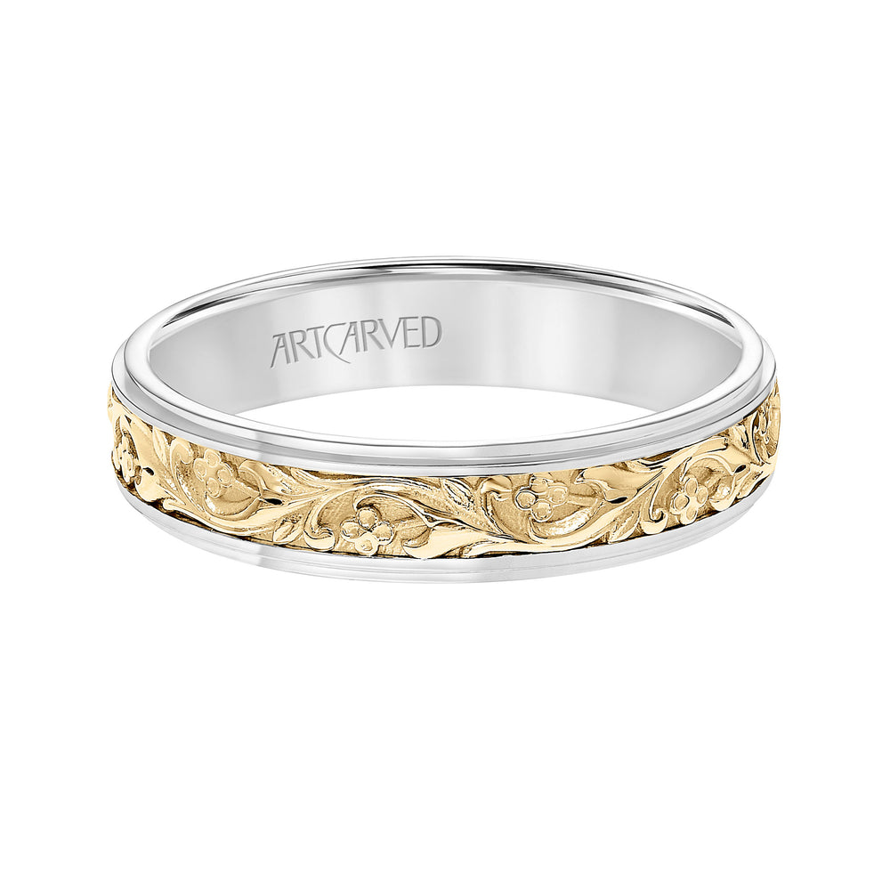 5MM Lyric Collection Mens Wedding Band with Bevel Edge