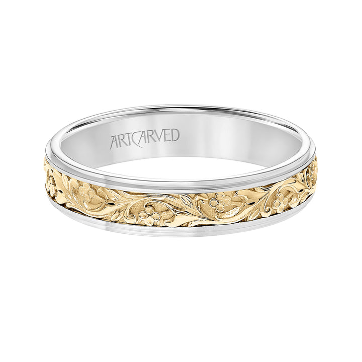 5MM Lyric Collection Mens Wedding Band with Bevel Edge