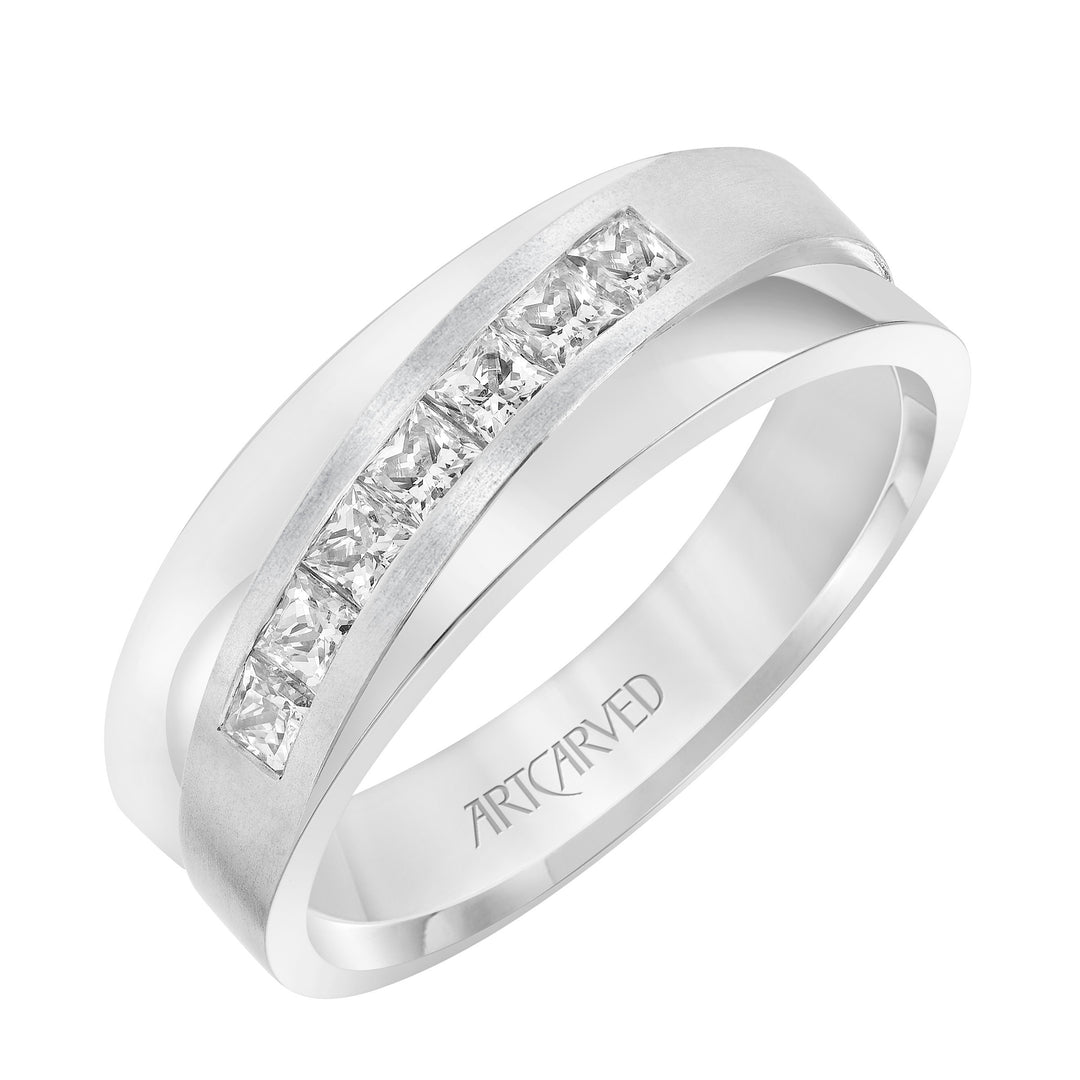 Flat Flat Edge Diamond Wedding Band