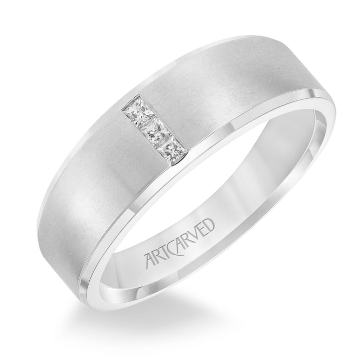 21-V8928-G - ARTCARVED - Low Dome Step Edge Diamond Wedding Band