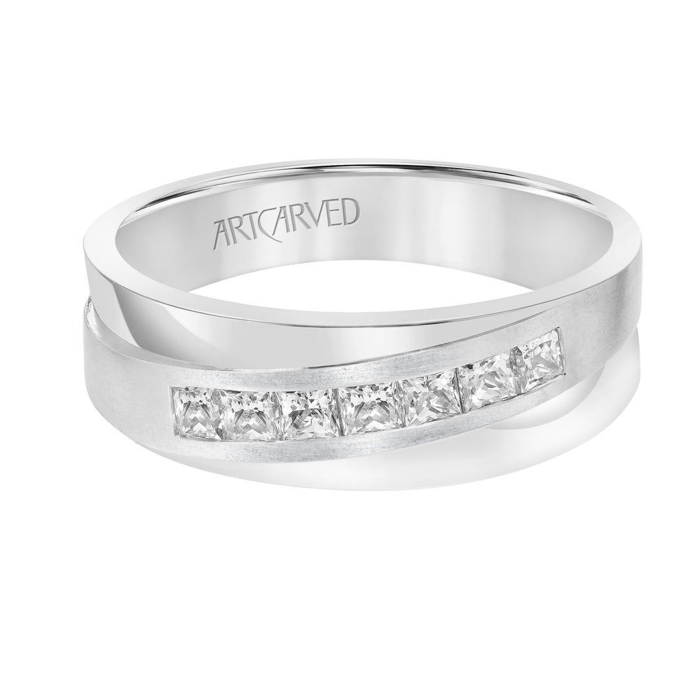 21-V8929-G - ARTCARVED - Flat Flat Edge Diamond Wedding Band
