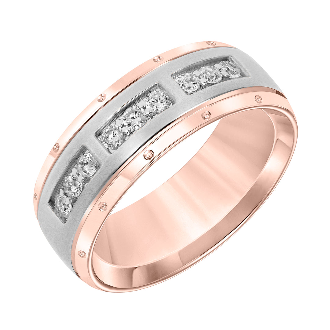 8MM Engraved Diamond Ring