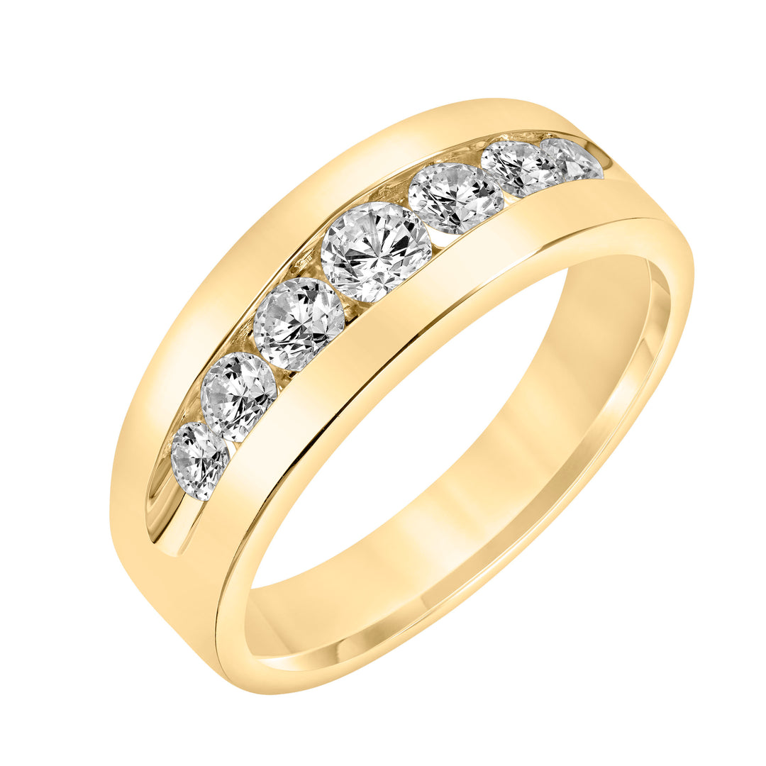 4.5mm Mens Graduated Channel Set Round Lab-Grown Diamond Band