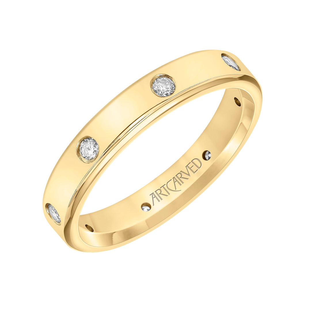 4MM Flat Profile Band with 8 Diamond Accents