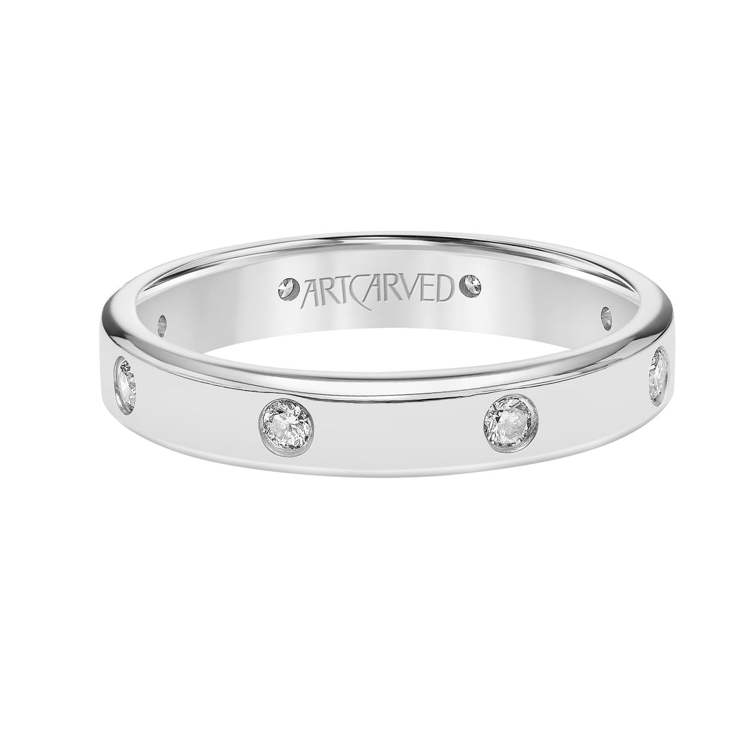 4MM Flat Profile Band with 8 Diamond Accents