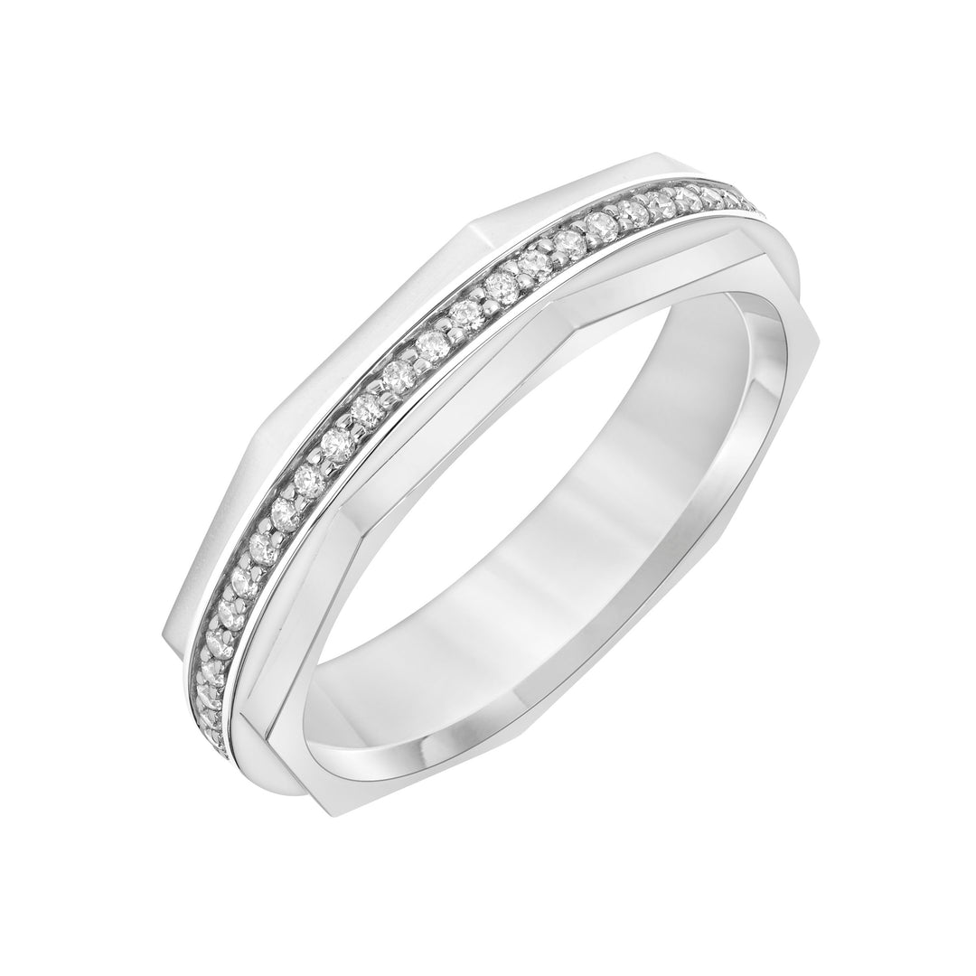 4.5mm Faceted Diamond Eternity Band