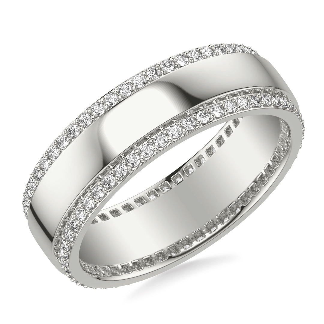 7mm Eternity Band with Two Diamond Rows