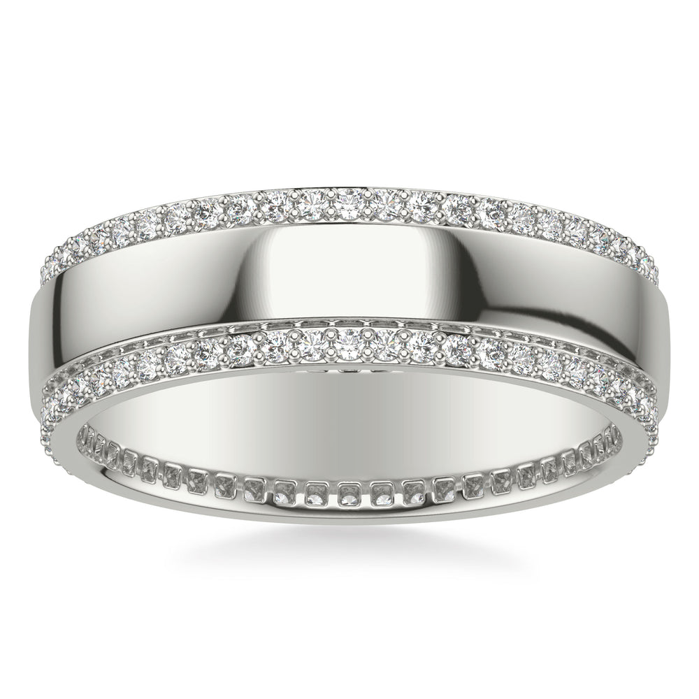 7mm Eternity Band with Two Diamond Rows