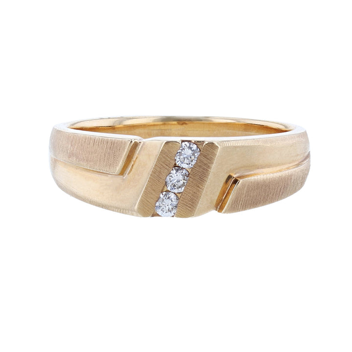 Diagonal Triple Diamond Ring