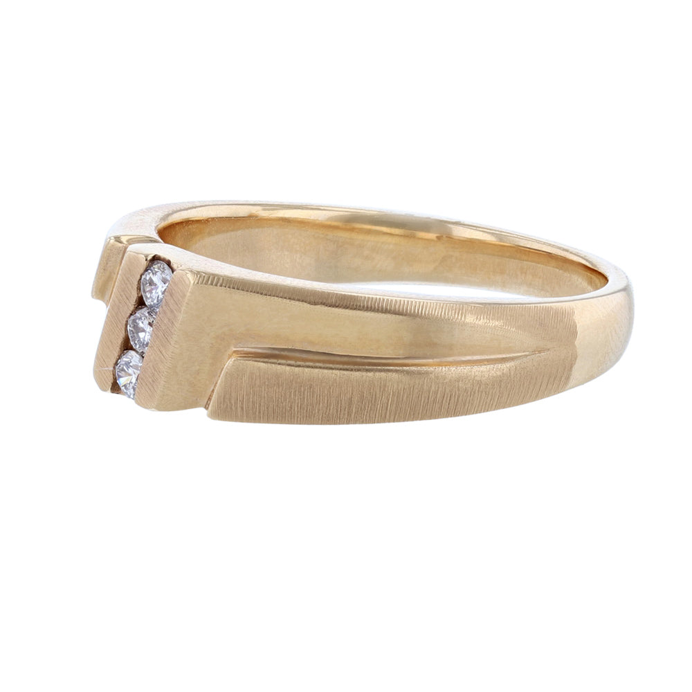 Diagonal Triple Diamond Ring