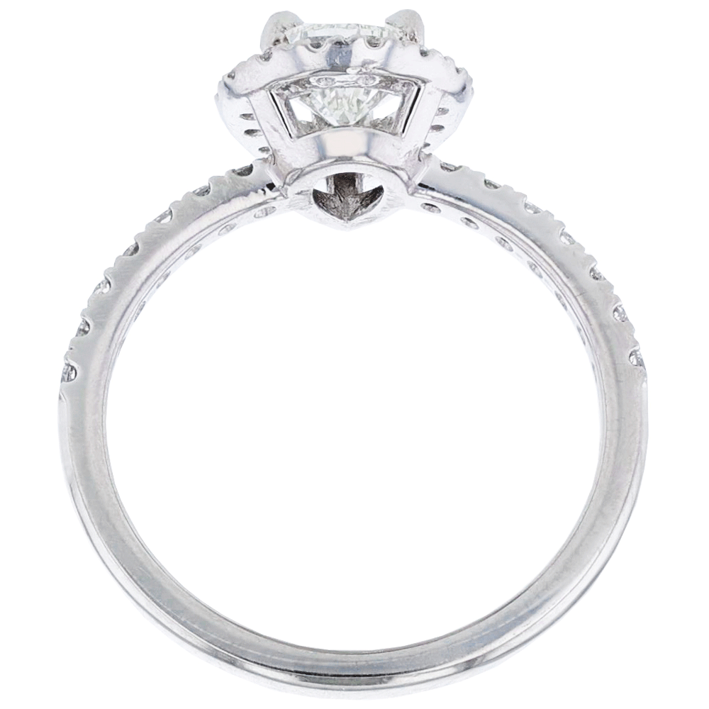Platinum Pear Shape Diamond Halo Engagement Ring