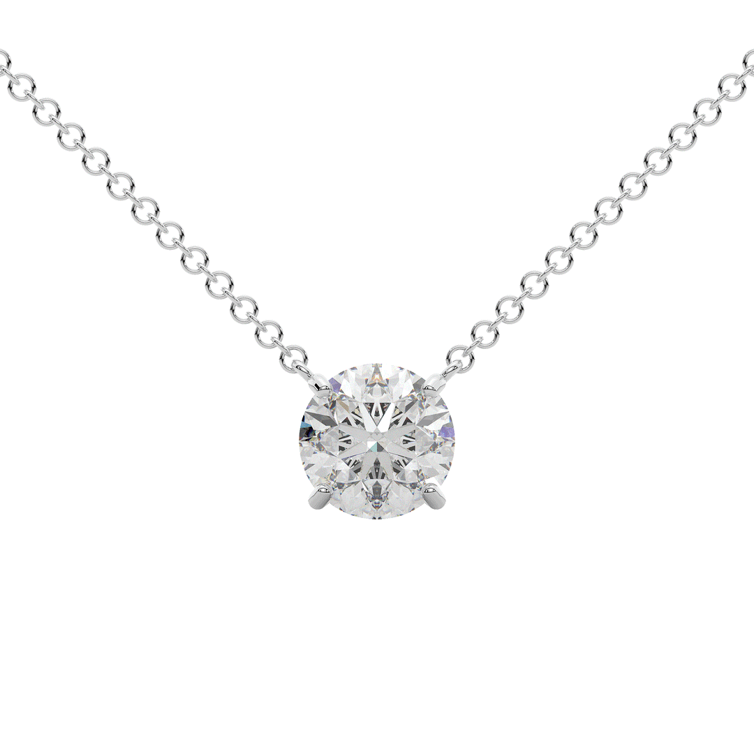Nazar Lab Round Certified Lab Diamond Solitaire Pendant, 2.00 ct. - White – Nazar ...