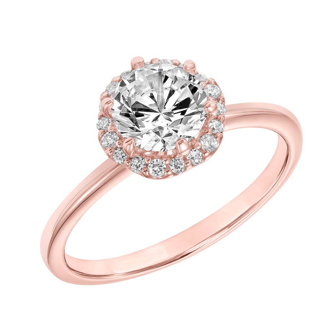 31-11127ERR-E.00 - Goldman - Diamond Halo Engagement Ring with Petitie Diamond Shank