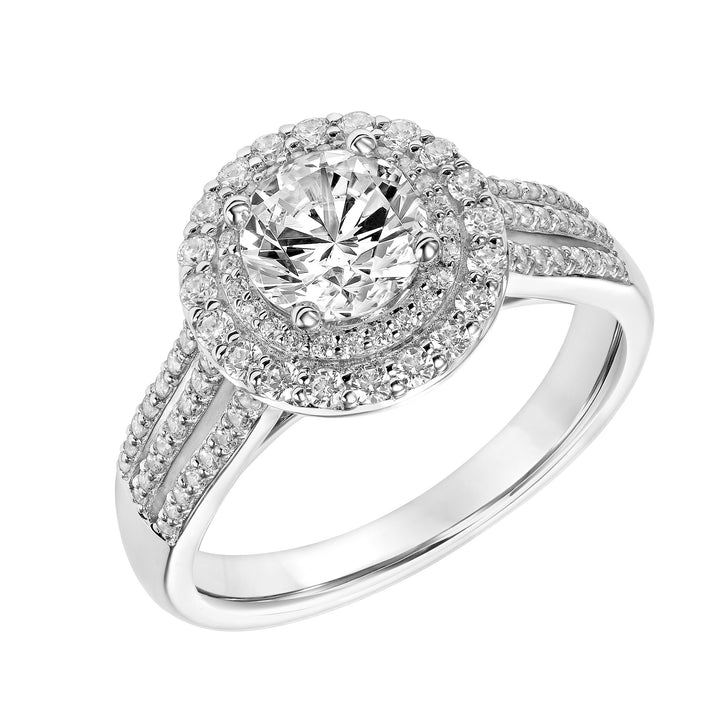 Classic Complete Love Halo Engagement Ring.  Center Stone is not included.