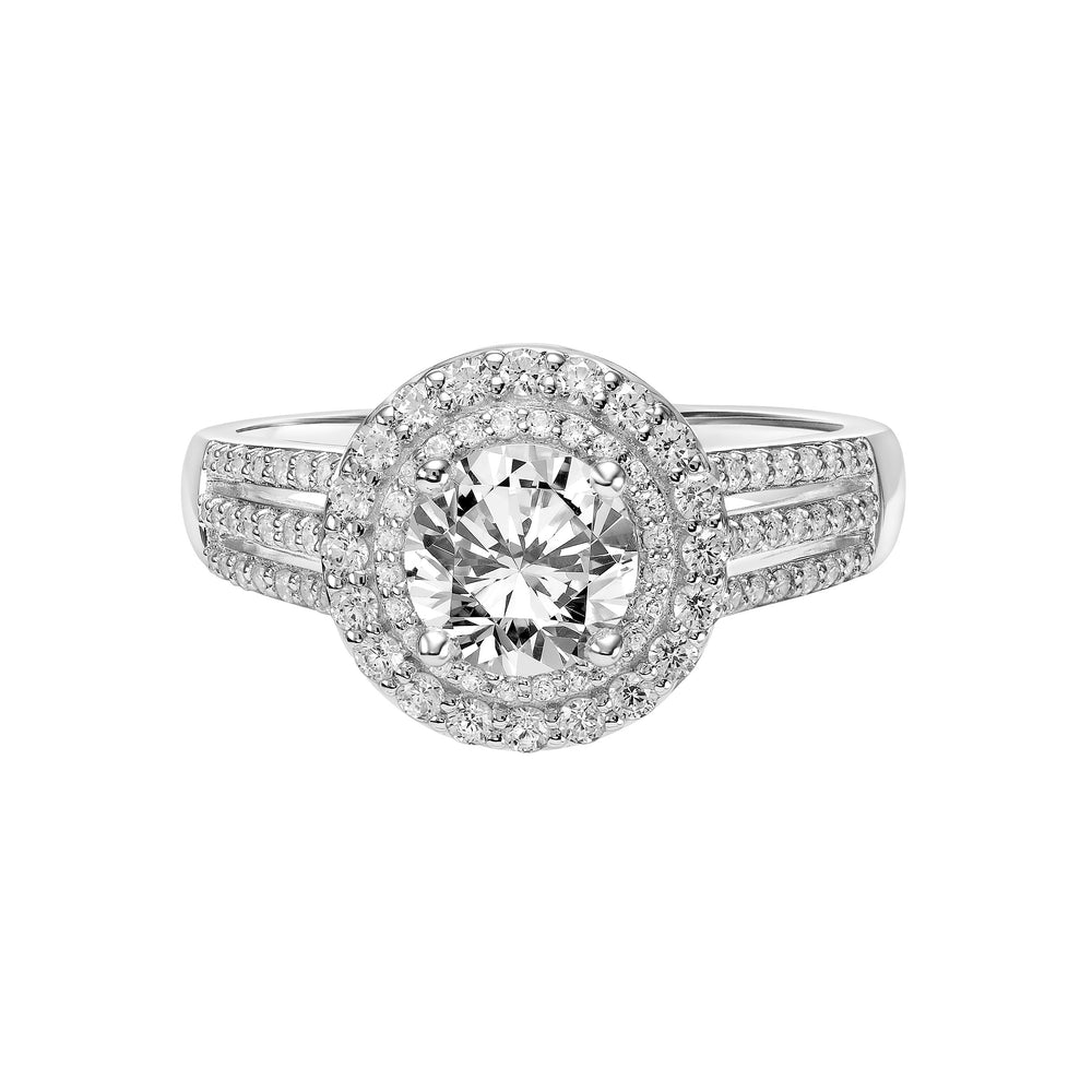 Classic Complete Love Halo Engagement Ring.  Center Stone is not included.