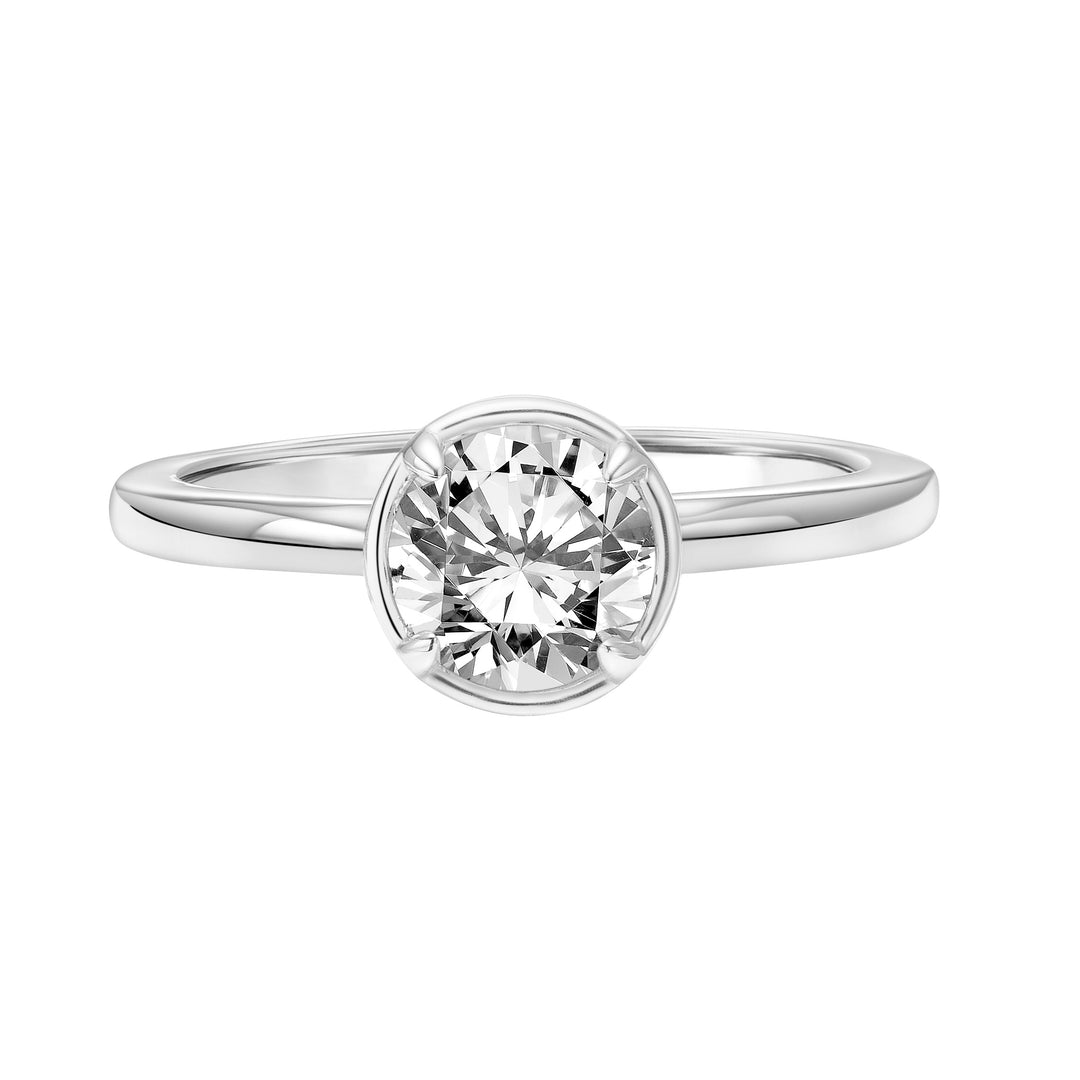 Contemporary Bezel Engagement Ring.  Center Stone is not included.