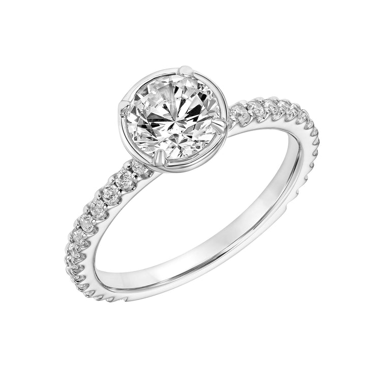 Contemporary Bezel Engagement Ring.  Center Stone is not included.