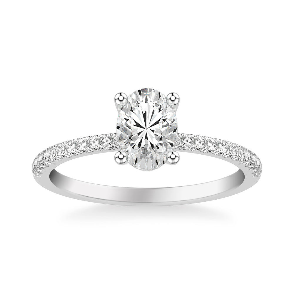 Classic Basket Setting Engagement Ring with Diamond Shank