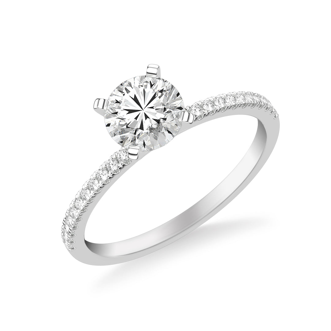 Classic Solitaire Engagement Ring with Diamond Shank