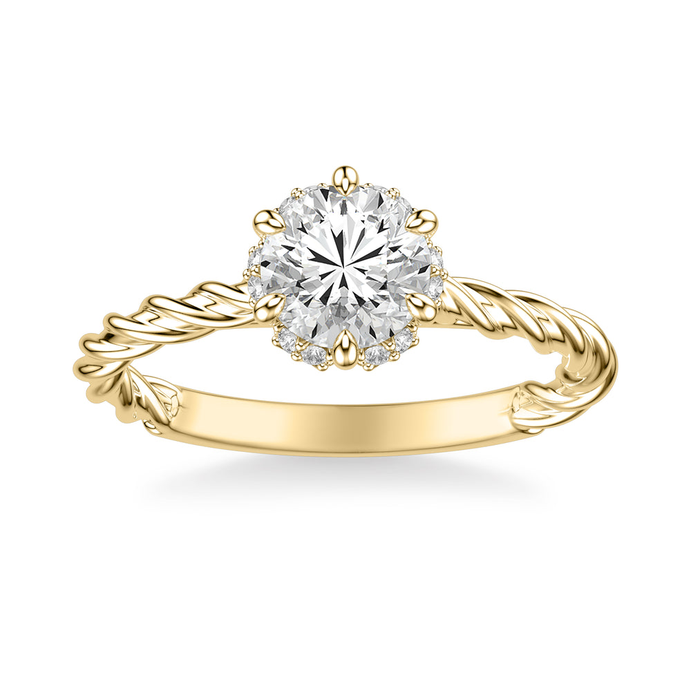 Contemporary Twist Diamond Engagement Ring