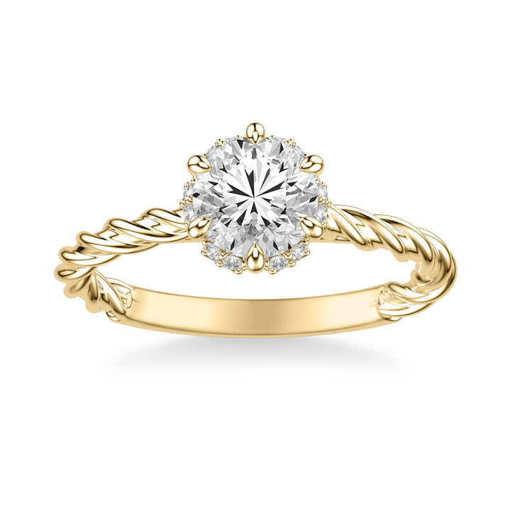 Contemporary Twist Diamond Engagement Ring