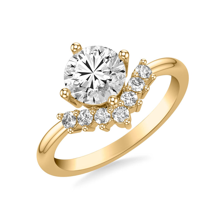 Contemporary Diamond Engagement Ring.  Center Stone is not included.