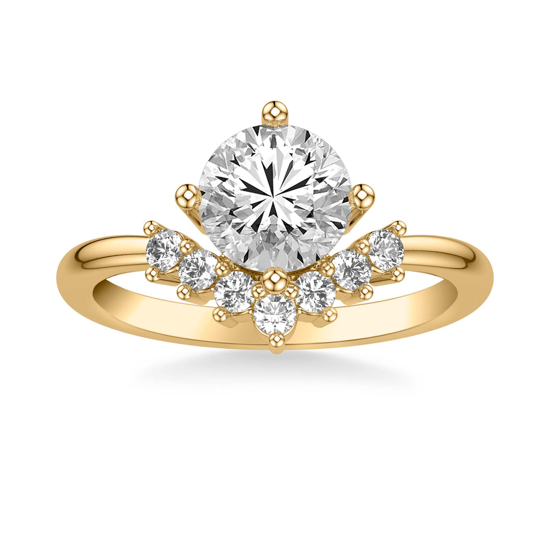 Contemporary Diamond Engagement Ring.  Center Stone is not included.