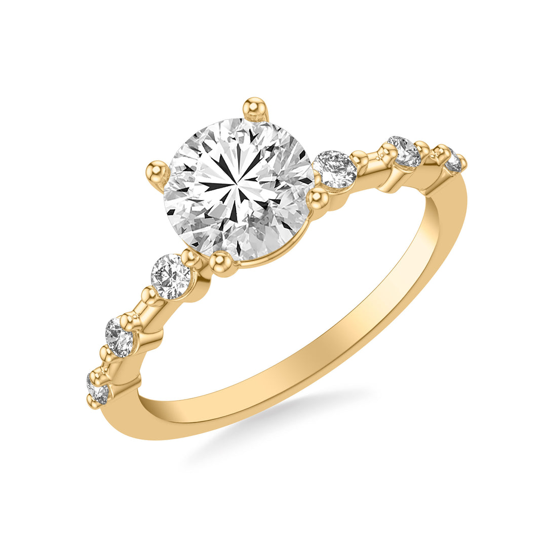31-12151GRY-E.00 - Goldman - Contemporary Engagement Ring with Single Diamond Station Accented Band