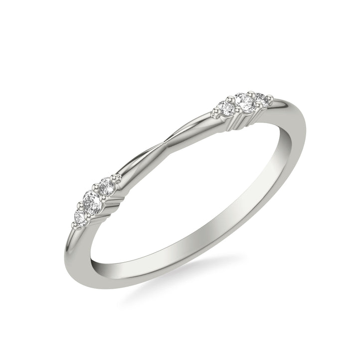 Contemporary Wedding Band with Diamond Cluster Accents
