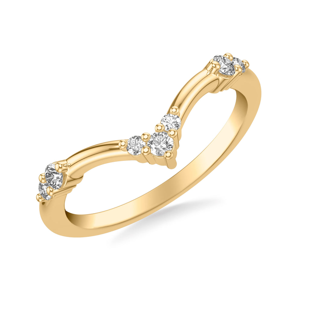 Contemporary Floating Diamond Engagement Ring with Cluster Diamond Station Accented V Curved Shank