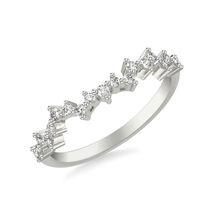 Contemporary Wedding Band with Scattered Diamond Accents