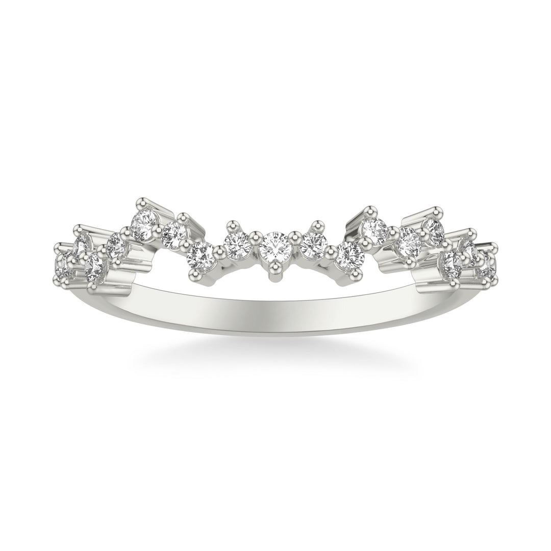 Contemporary Wedding Band with Scattered Diamond Accents