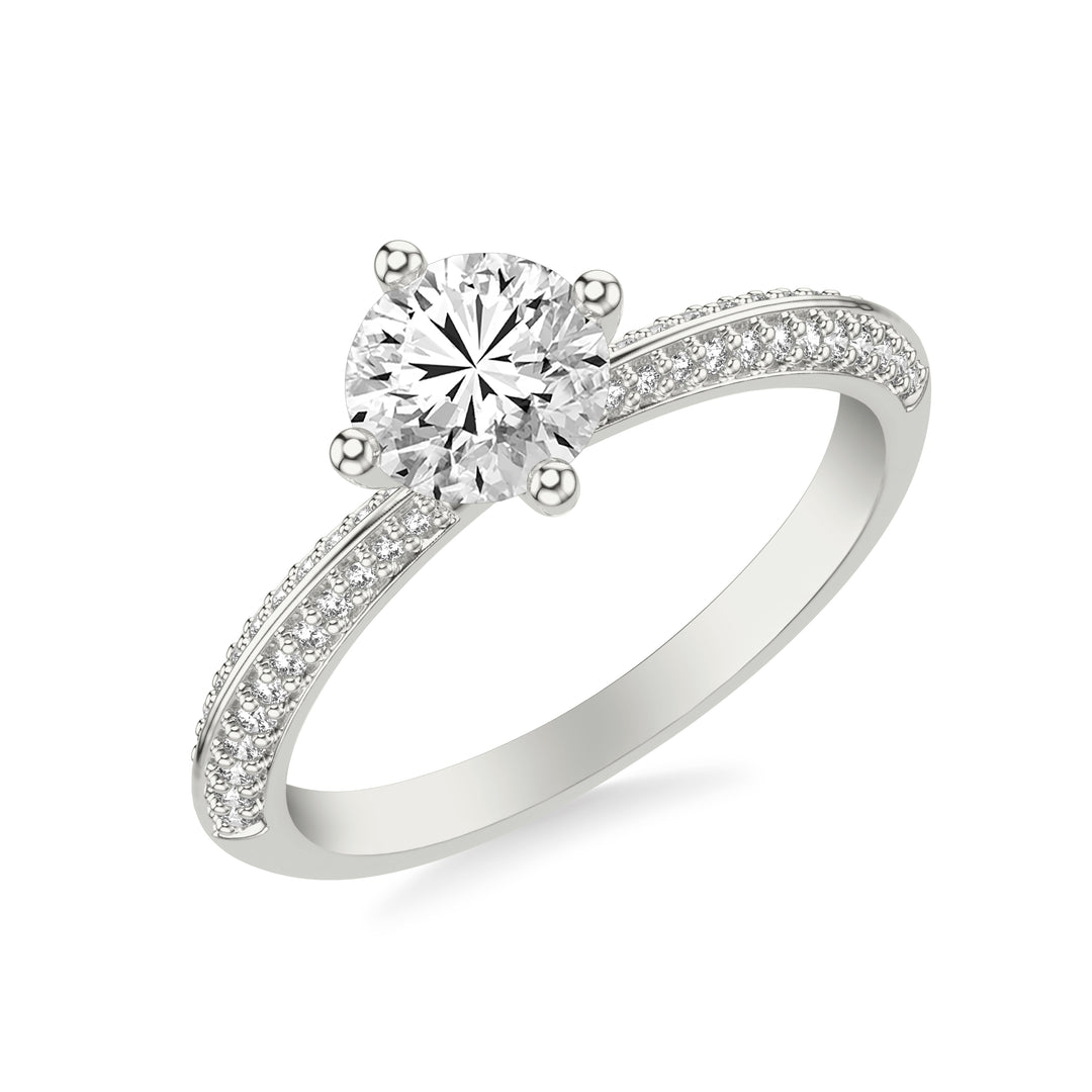 31-12162ERW-E.00 - Goldman - Contemporary Diamond Engagement Ring with a Double Row Diamonds on a Rounded Shank