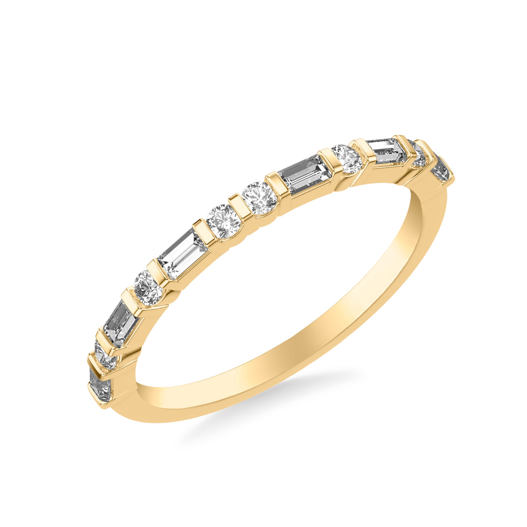 31-12165Y-L.00 - Goldman - Contemporary Wedding Band with Alternating Baguette and Round Diamonds