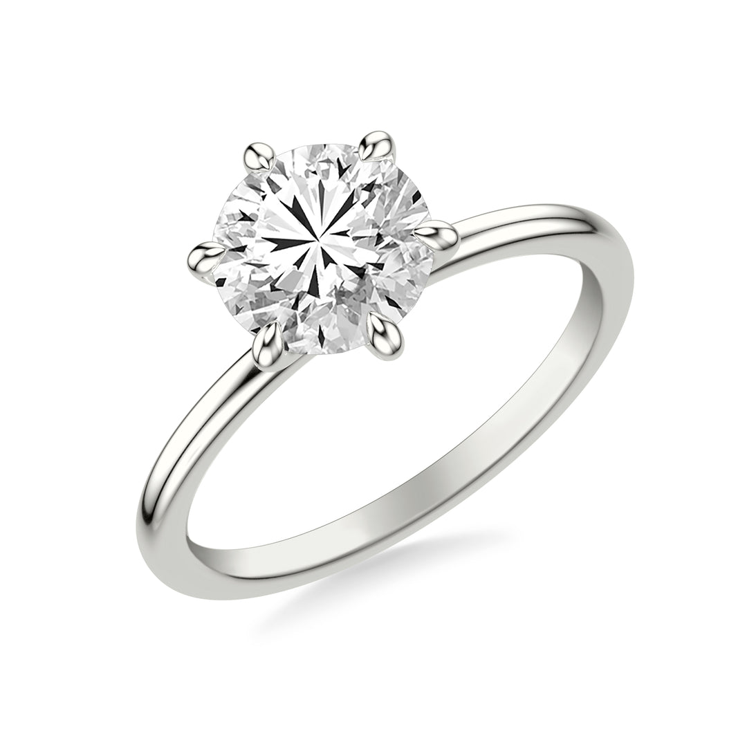 31-12182HRW-E.00 - Goldman - Classic Six Prong Solitaire Engagment Ring with Polished Shank