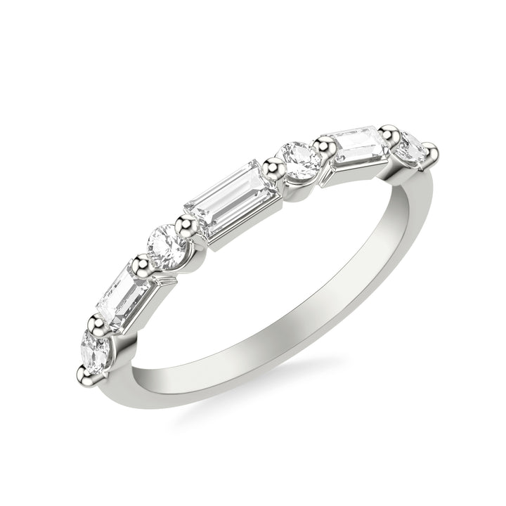 Contemporary Wedding Band with Mixed Fancy Round and Baguette and Marquise Diamonds