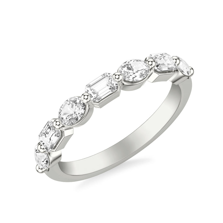 Contemporary Wedding Band with Mixed Fancy Oval and Emerald and Pear Diamonds