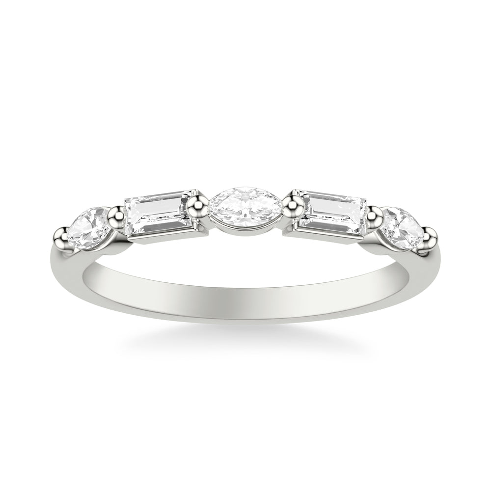 Contemporary Wedding Band with Mixed Fancy Baguette and Marquise Diamonds