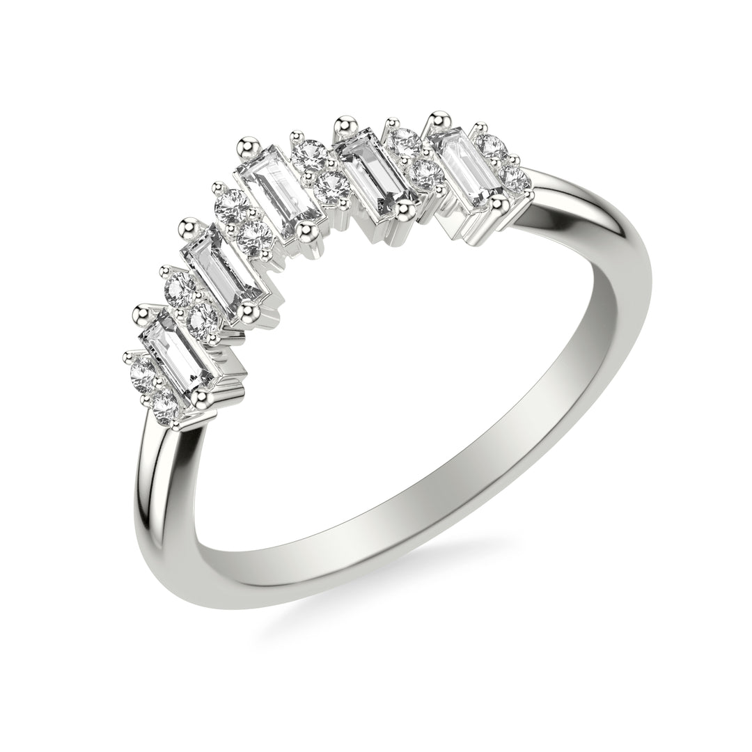 31-12274HEW-L.00 - Goldman - Contemporary Curved Wedding Band with Baguette and Round Diamonds