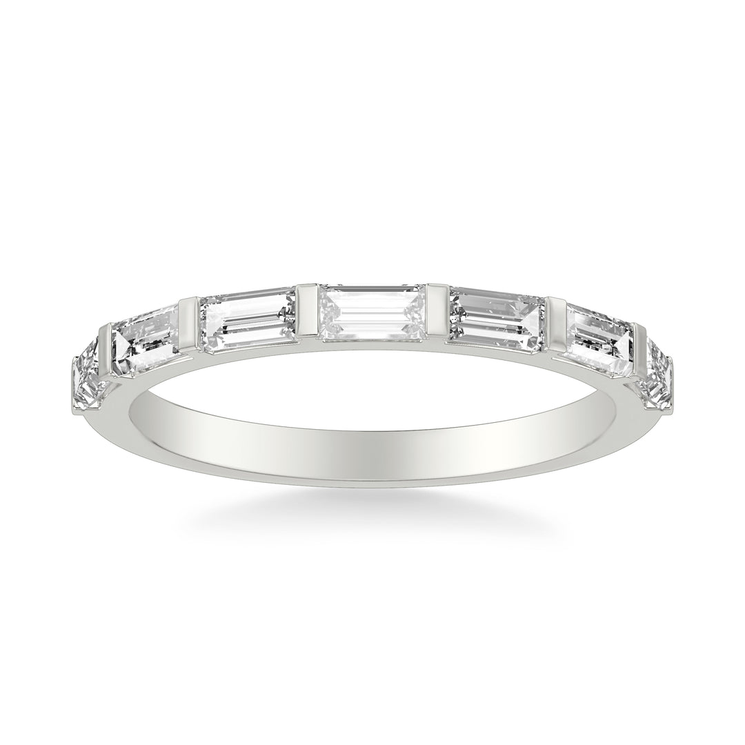 Contemporary Bar Set Baguette Diamond Wedding Band