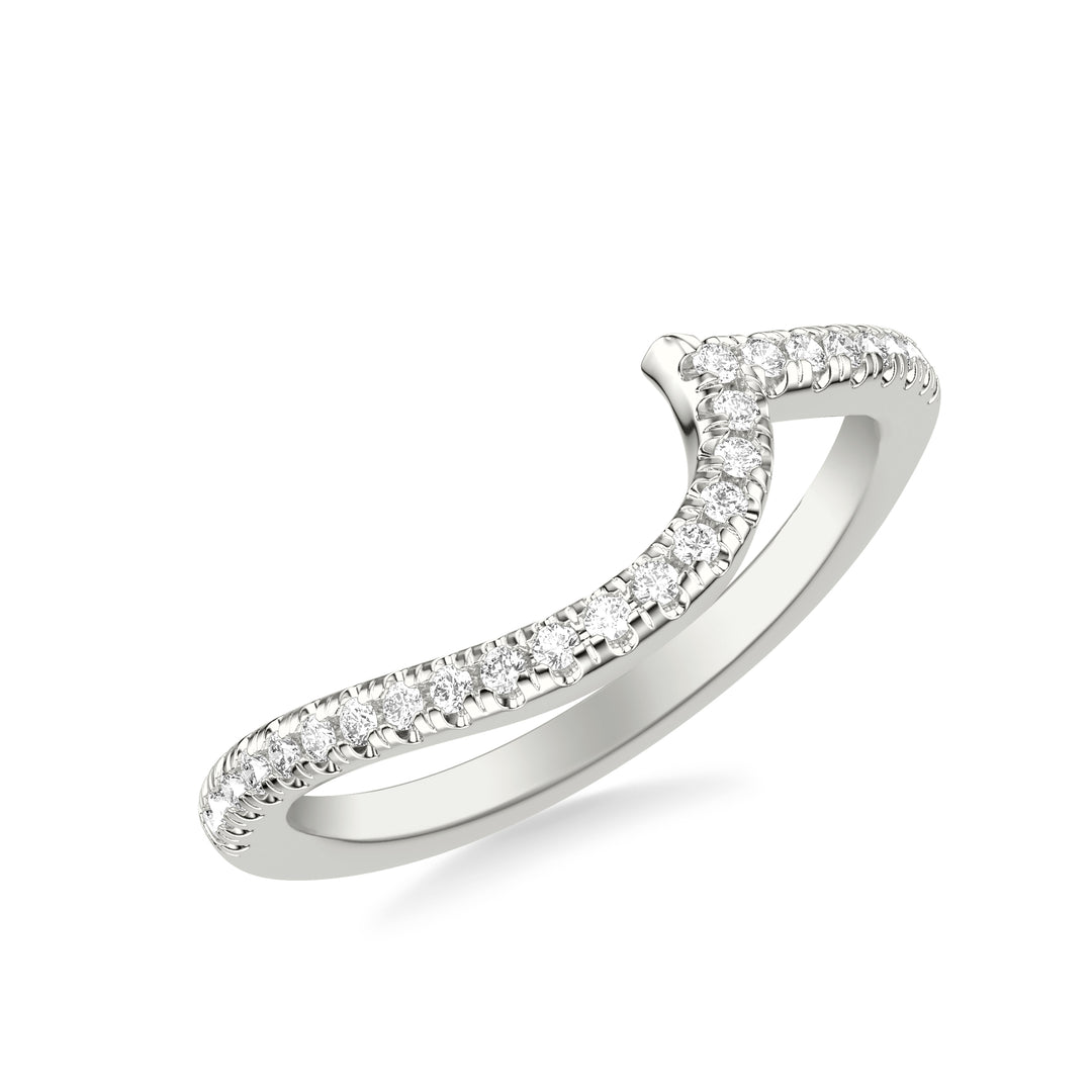 Contemporary Organic Curved Diamond Wedding Band