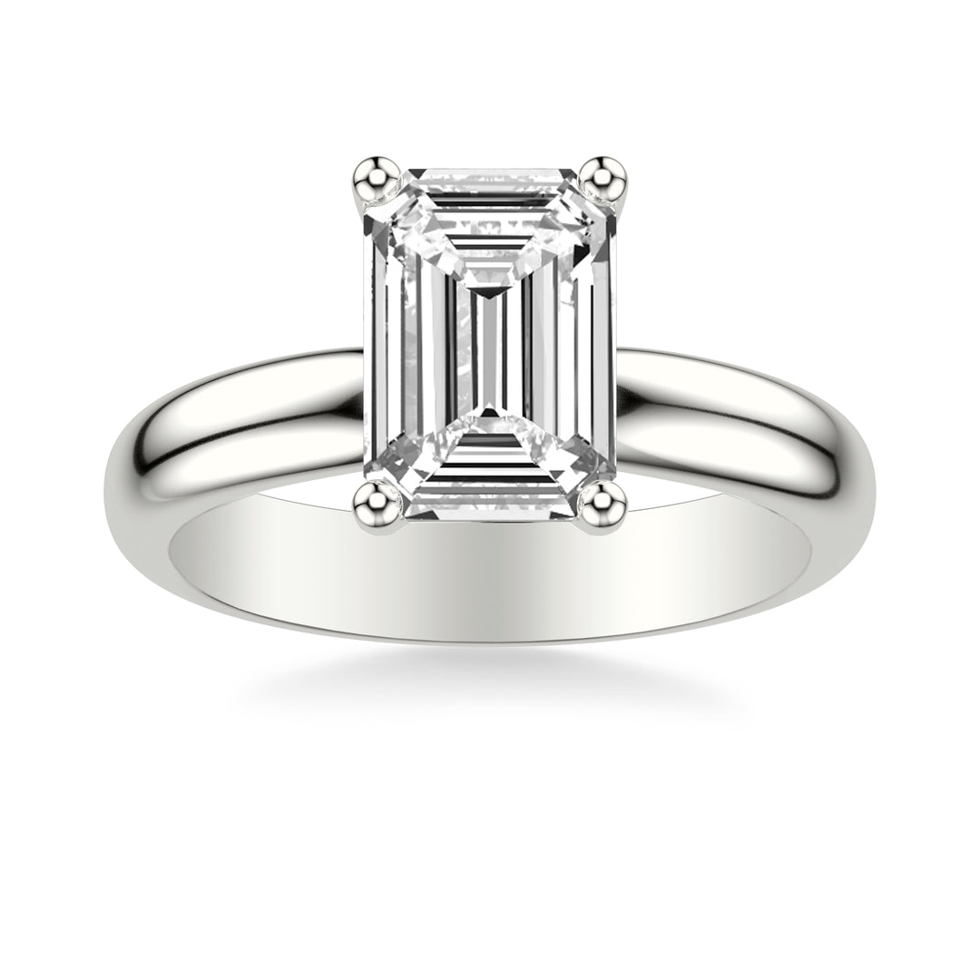 Classic Solitaire Engagement Ring with 3.5MM Wide Polished Shank.  Center Stone is not included.