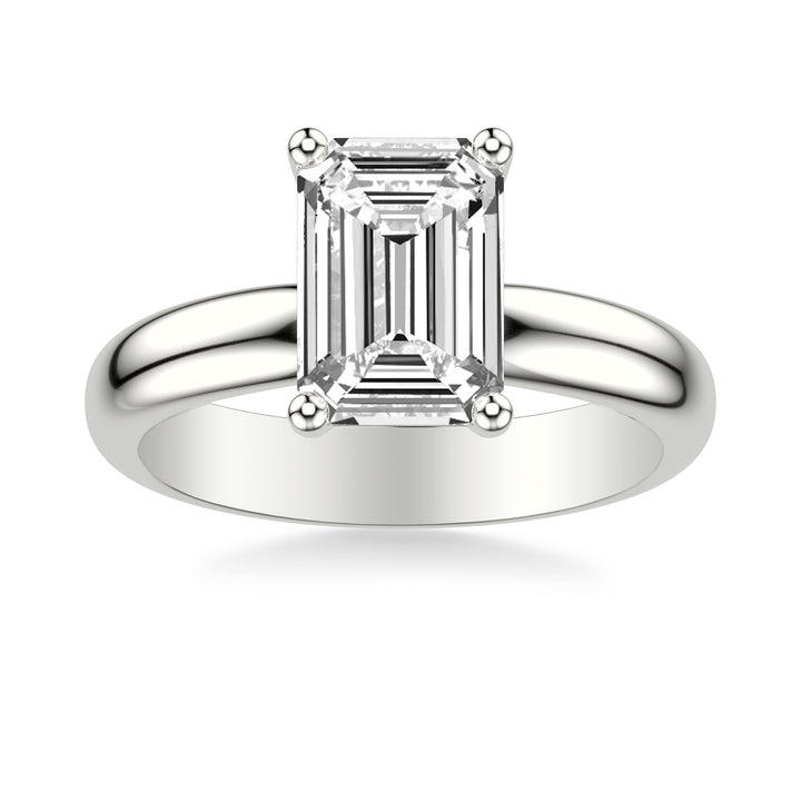 Classic Solitaire Engagement Ring with 3.5MM Wide Polished Shank.  Center Stone is not included.