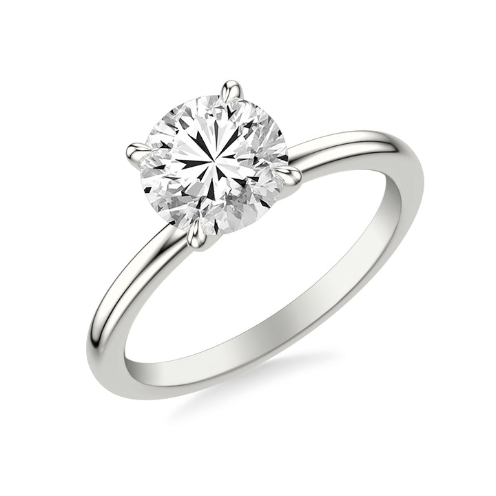 Classic Solitaire Engagement Ring with Claw Prongs and Polished Shank