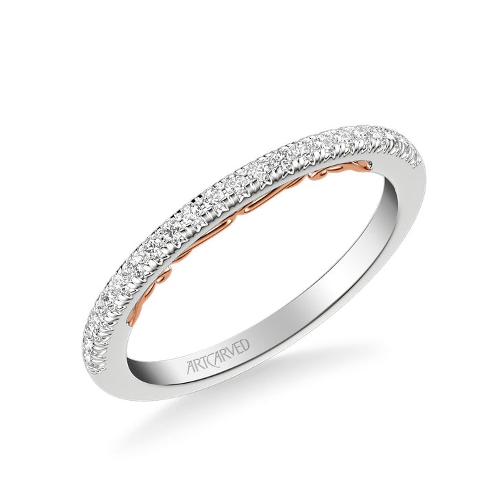 31-V1010WR-L.00 - ARTCARVED - Lyric Diamond Wedding Band with Inner Carved details
