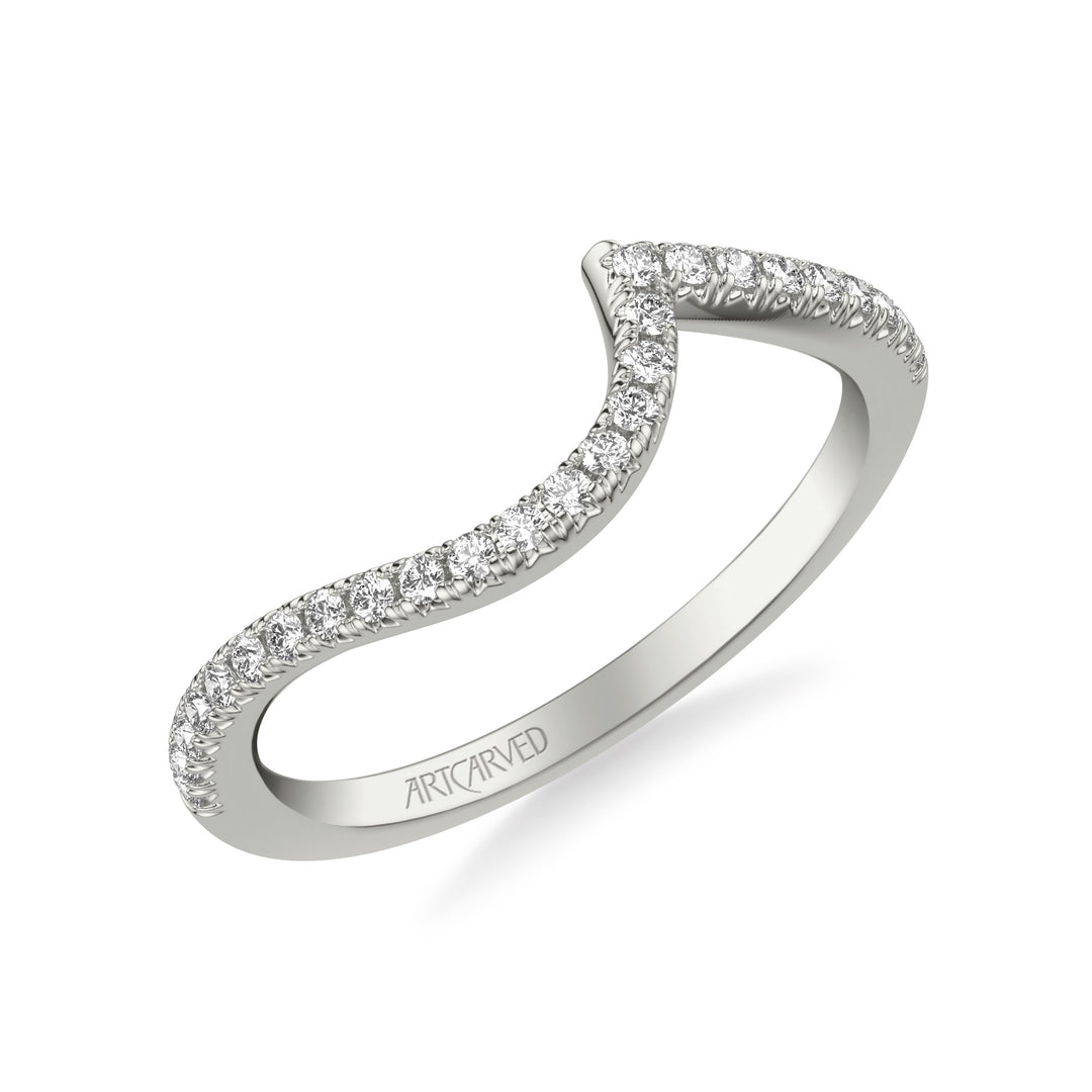31-V1030DRW-L.00 - Goldman - Classic Curved Wedding Band with Round Diamonds