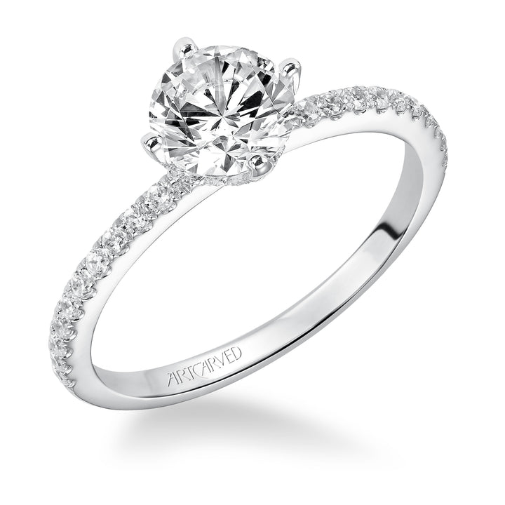 Prong Set Engagement Ring.  Center Stone is not included.