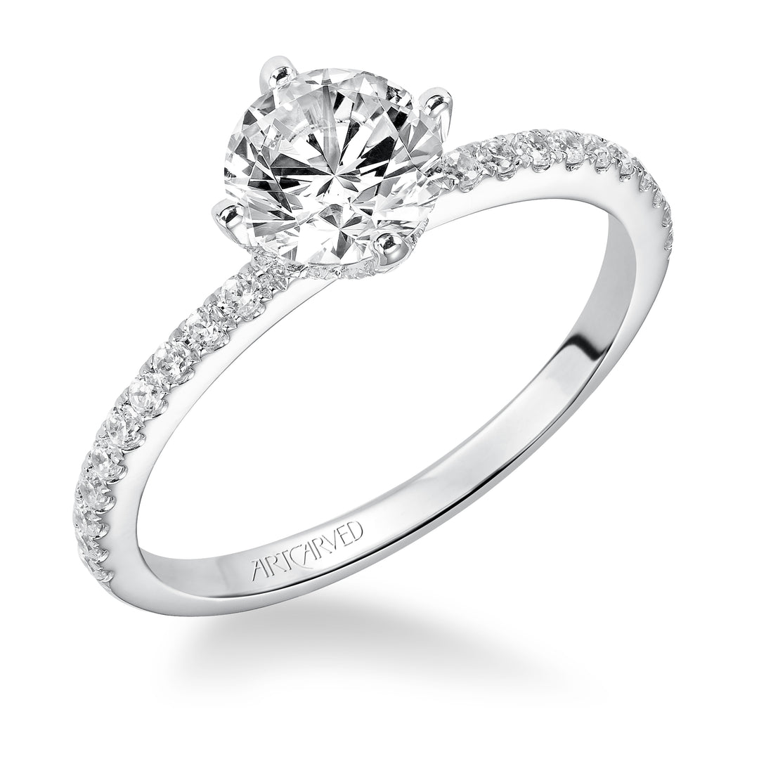 Prong Set Engagement Ring.  Center Stone is not included.