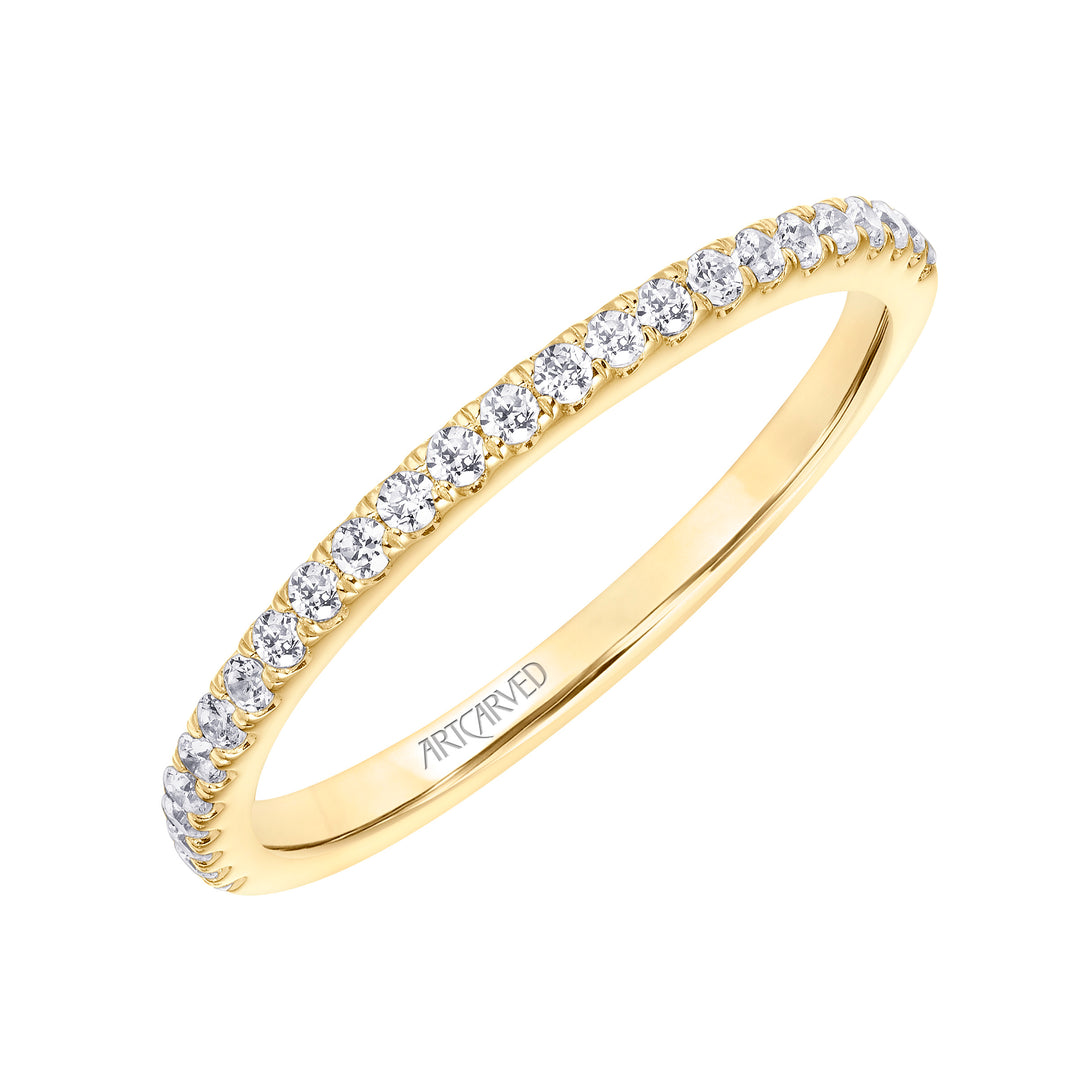 31-V544-L - ARTCARVED - Classic Wedding Band with Round Diamonds